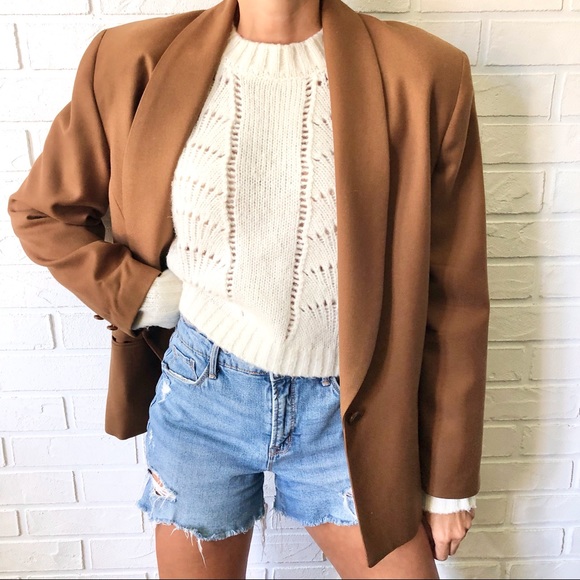 Vintage Jackets & Blazers - Vintage caramel oversized wool blazer jacket coat